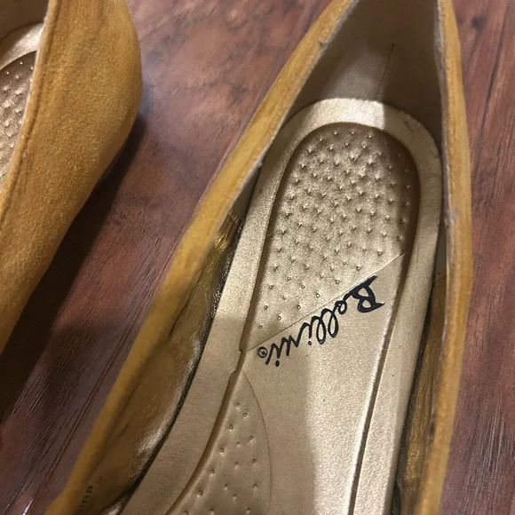 Mustard Yellow Microsuede Ballet Flats Like New - Picture 5 of 10